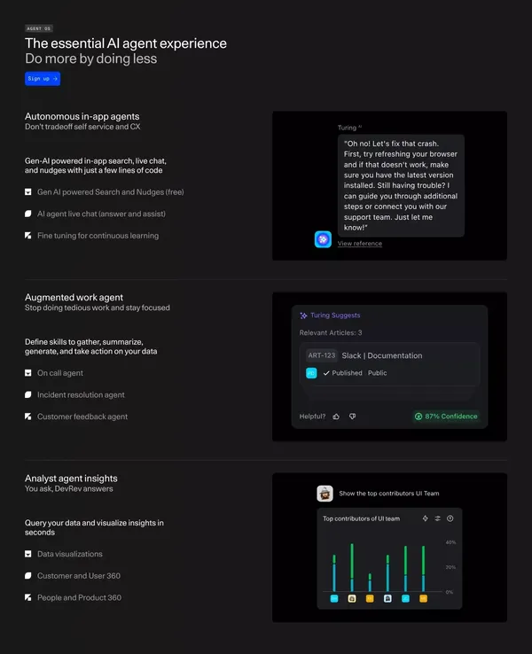 DevRev AgentOS | Your Copilot For Software - Landing design inspiration