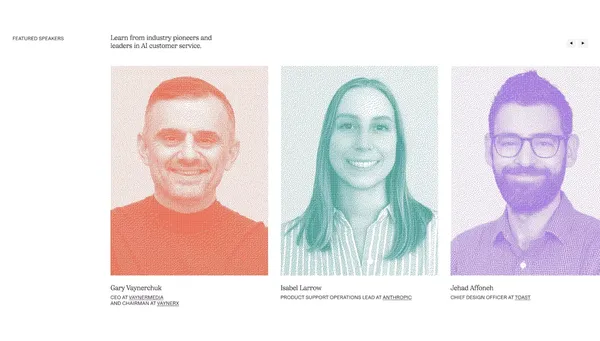 Pioneer by Fin | A summit for AI customer service leaders - Landing design inspiration