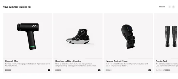 Hyperice | Recovery & Wellness Technology - Ecommerce design inspiration