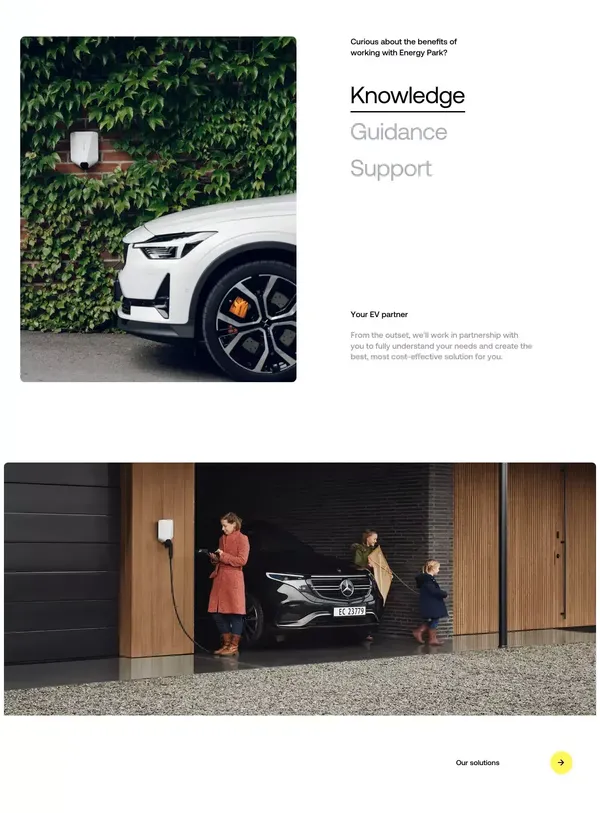Energy Park EV charging solutions - Landing design inspiration