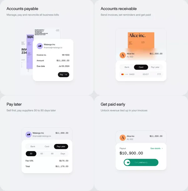 Tola - Accounts payable, accounts receivable and cash flow management - Landing design inspiration