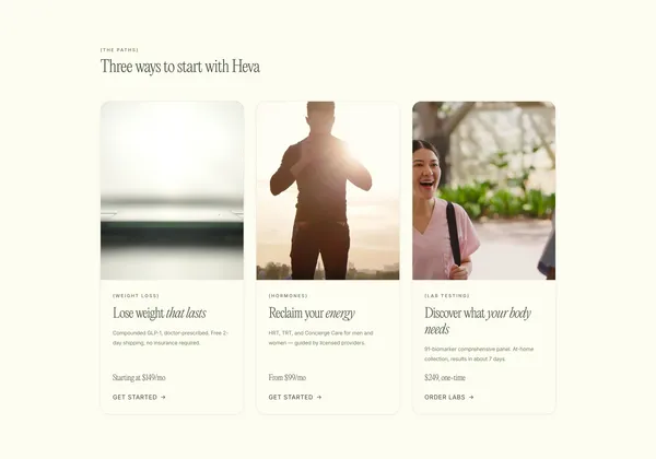 Modern Functional Medicine | Heva Health - Landing design inspiration