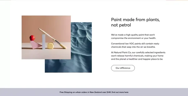 Natural Paint Co. | Plant-based paint and timber oils - Landing design inspiration