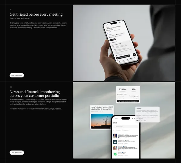 Aira | AI Sales Agent for Sales Teams - Landing design inspiration