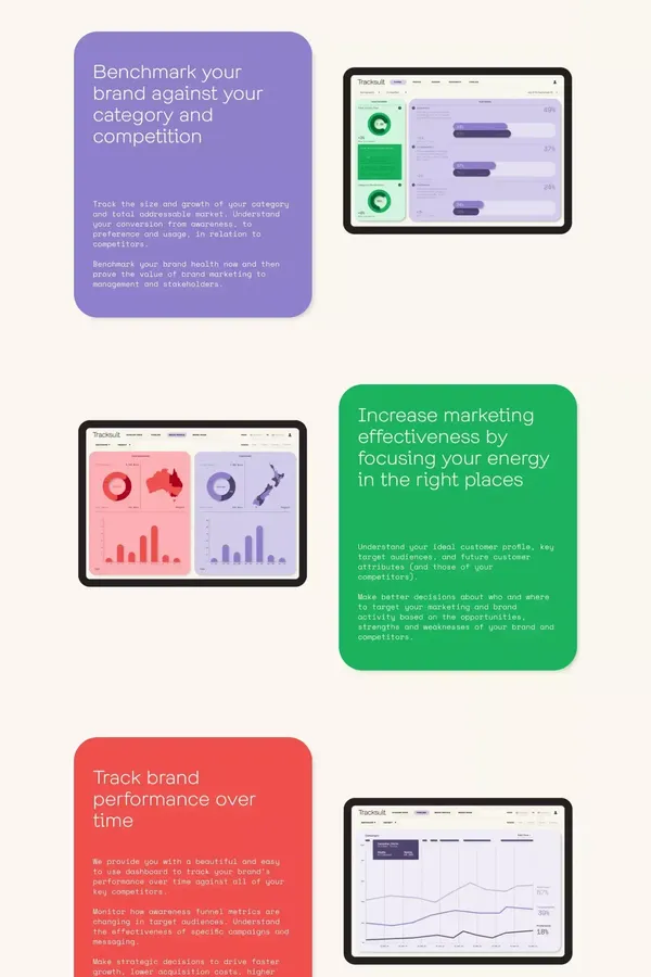 Tracksuit | Measure Brand Health in One Dashboard - Landing design inspiration