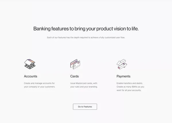 Swan - The easiest way to embed banking features - Landing design inspiration