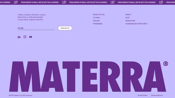 Materra 🌱 Future-Proof Cotton - Landing design inspiration