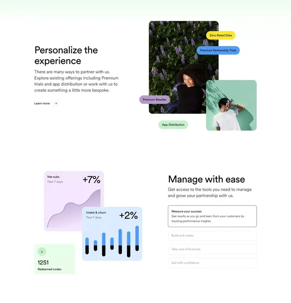 Hey there partner | Spotify for Partners - Landing design inspiration