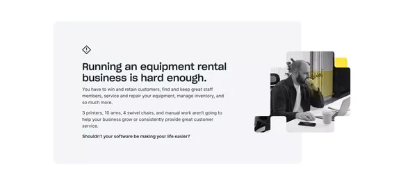 Equipment Rental Software & Inventory Management | Quipli - Landing design inspiration