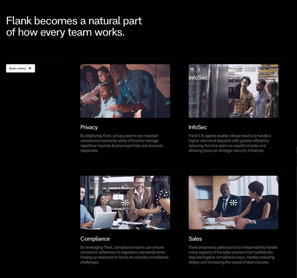 Flank | Agentic AI for Enterprise Legal - Landing design inspiration