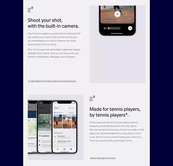Forma · Lifelong performance, medically backed. - Landing design inspiration