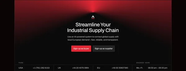 Andercore – AI-Powered Industrial Trade Platform - Landing design inspiration