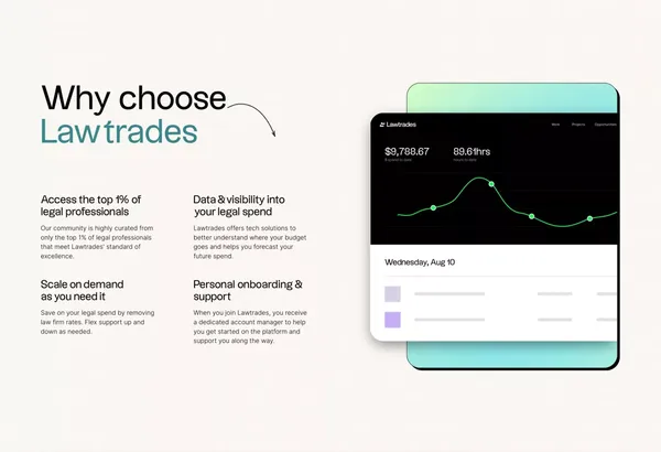 Lawtrades - Top legal talent, on demand. - Landing design inspiration