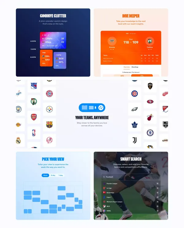 Fixtured | Your Sports Schedule - Landing design inspiration