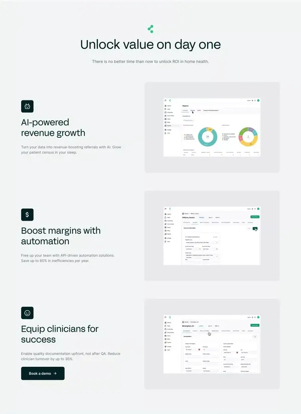 Narrable | The world of home health is changing. - Landing design inspiration