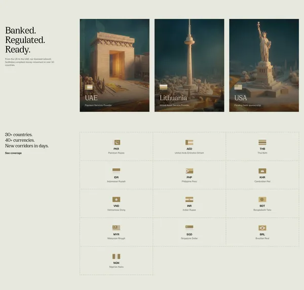 Fin — Global Money Movement | Fin.com - Landing design inspiration