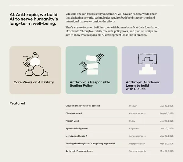 Anthropic - Landing design inspiration