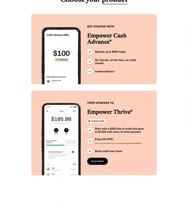 Affordable Credit, Designed for Everyone │ Empower - Landing design inspiration