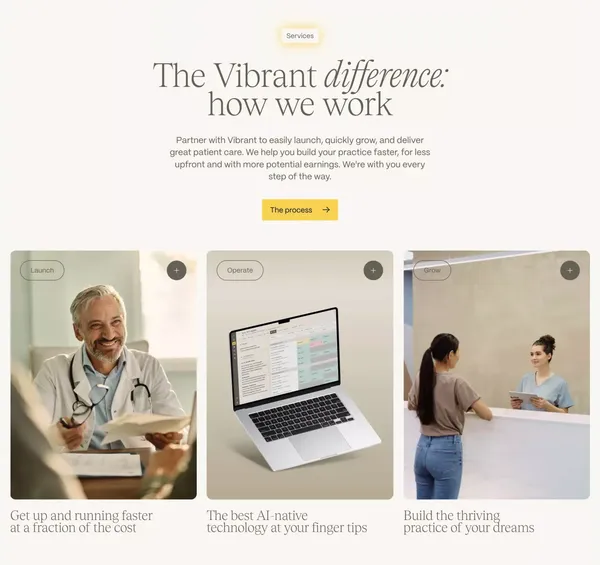 Vibrant | The better way for people and their providers - Landing design inspiration