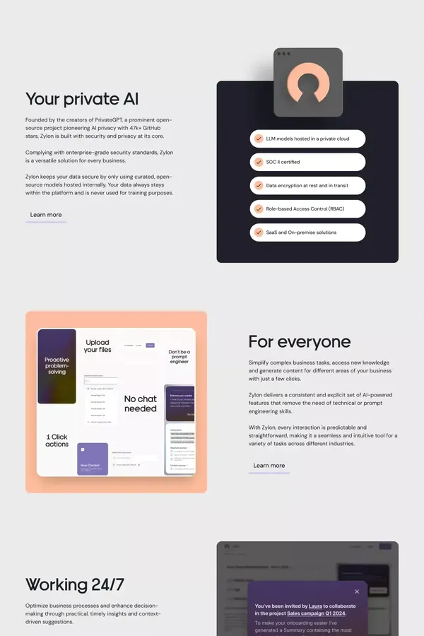 Zylon - Landing design inspiration
