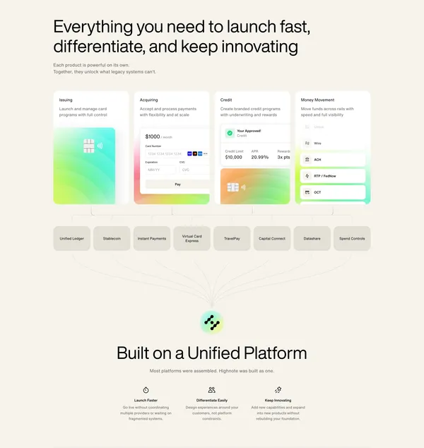 Highnote | Built for You - Landing design inspiration