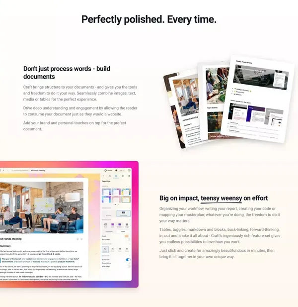 Craft - The Future of Documents - Landing design inspiration