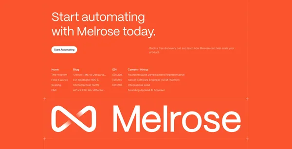 Melrose - Automate all your Logistics with AI - Landing design inspiration