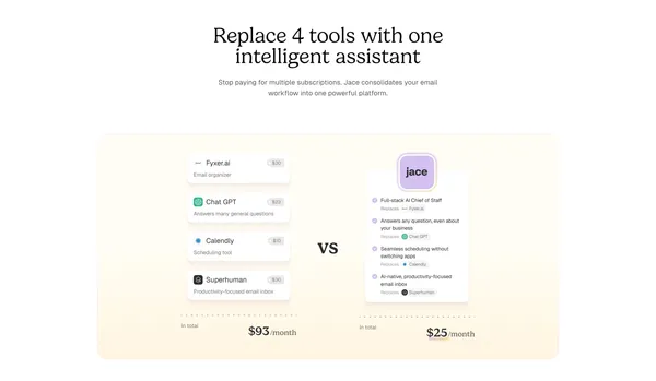 Jace AI | Your 24/7 Email Assistant That Drafts for You - Landing design inspiration
