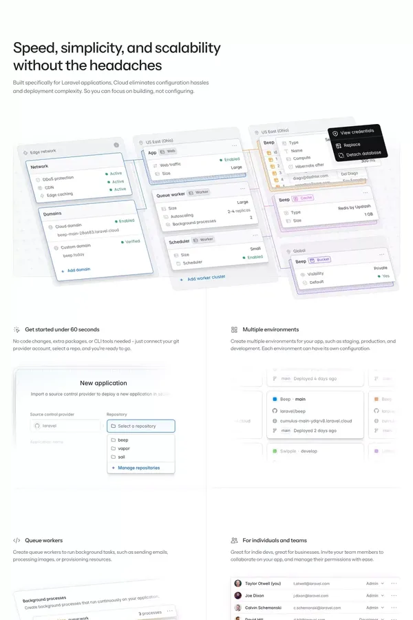 Laravel Cloud - Landing design inspiration