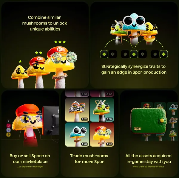 Spor - web3 Idle Game - Landing design inspiration