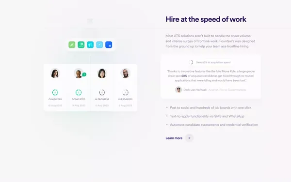 Fountain - Your Frontline Workforce Management Platform - Landing design inspiration