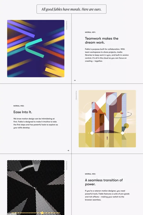Fable – The web-based motion design platform - Landing design inspiration