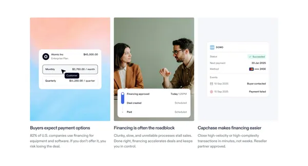 Modern Vendor Financing for B2B Software and Hardware Purchases | Capchase - Landing design inspiration
