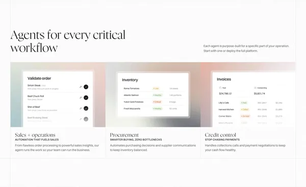 Automate Food Distribution with AI Agents | Burnt - Landing design inspiration