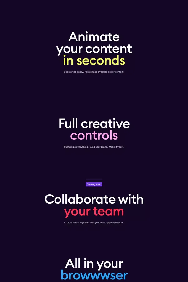 Jitter · Fast and simple motion design tool. - Landing design inspiration