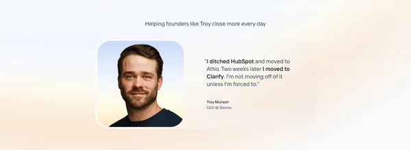 Clarify - The autonomous CRM for founder-led startups - Landing design inspiration