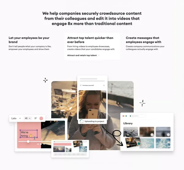 The employee-generated video platform | Seenit - Landing design inspiration