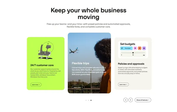 Corporate Travel Management & Business Travel Services - Landing design inspiration