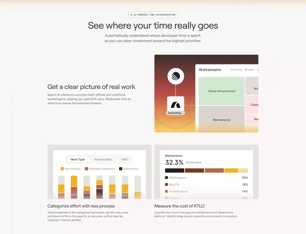 Span - AI-native engineering intelligence and automations - Landing design inspiration