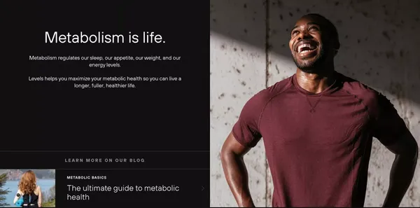 Levels - Metabolic Fitness Program - Landing design inspiration