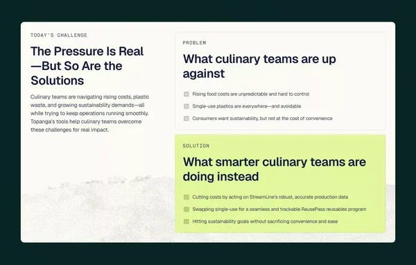 Foodservice Software for Culinary Savings - Landing design inspiration