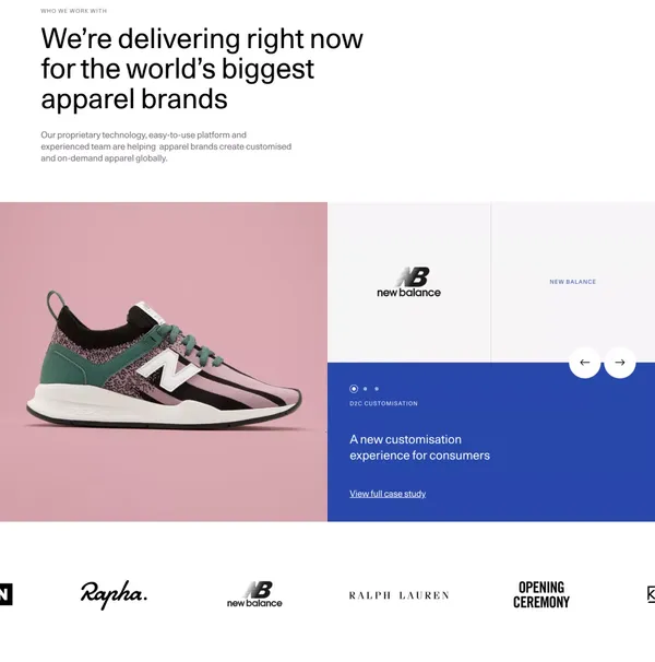 Unmade | Unlock Customised And On-Demand Apparel Production At Scale - Landing design inspiration