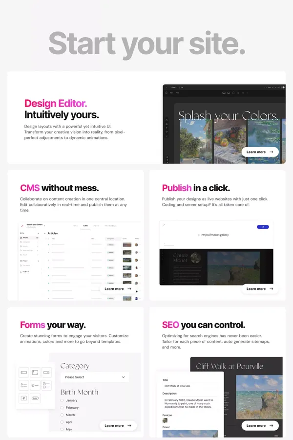 STUDIO | Say hello to your new site. - Landing design inspiration