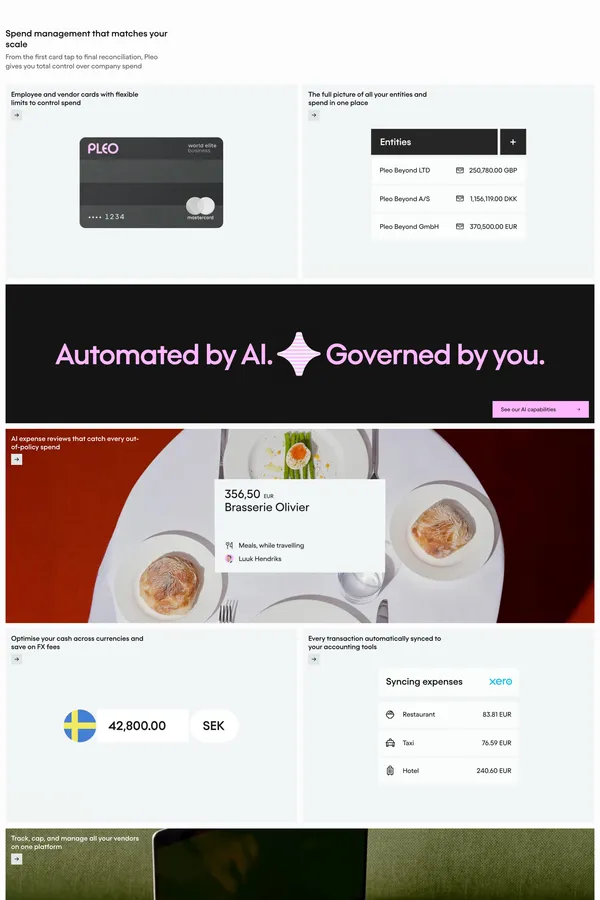 Smarter spending for your business - Pleo - Landing design inspiration