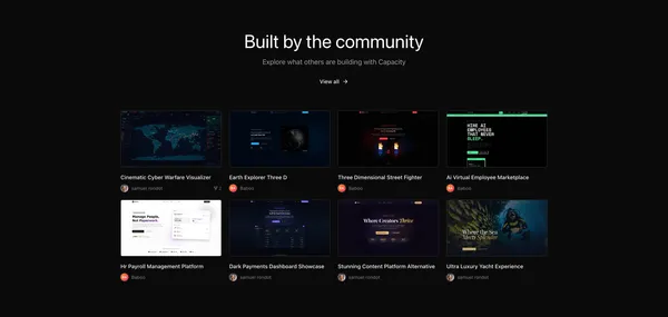 Capacity - Turn that idea you had in mind into a website - Landing design inspiration