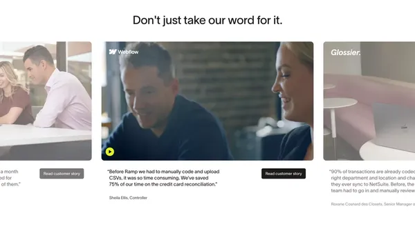 Spend Management, Corporate Cards & Accounts Payable Solutions | Ramp - Landing design inspiration