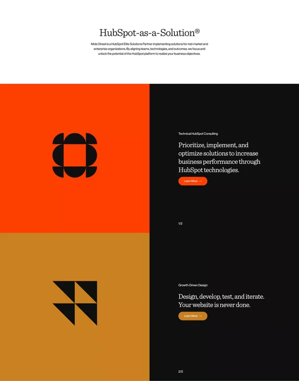Mole Street - HubSpot Elite Solutions Partner Agency - Landing design inspiration