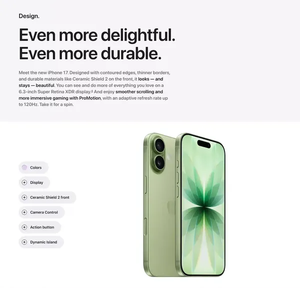 iPhone 17 - Apple - Landing design inspiration