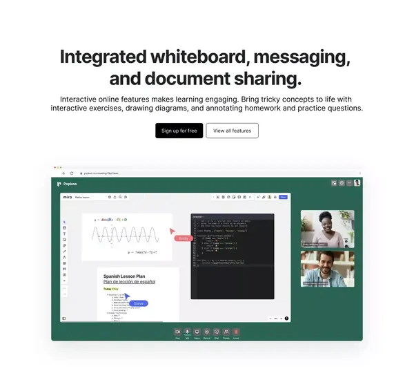 Popless | The all-in-one tutor platform for private tutors and group classes - Landing design inspiration