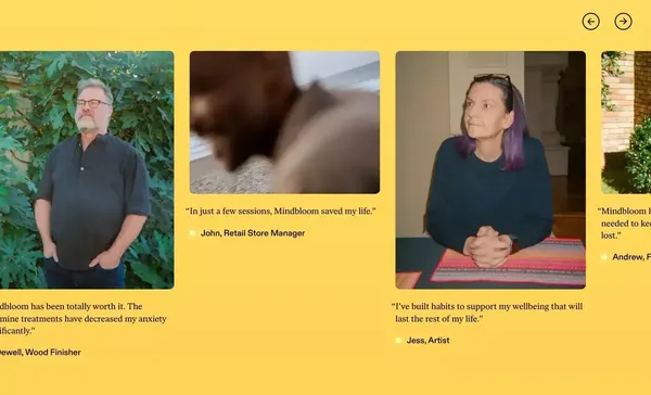 Mindbloom: ketamine therapy for anxiety and depression - Landing design inspiration